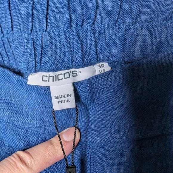 Chico's Blue Linen Trousers sz 16 NWT - Picture 6 of 7